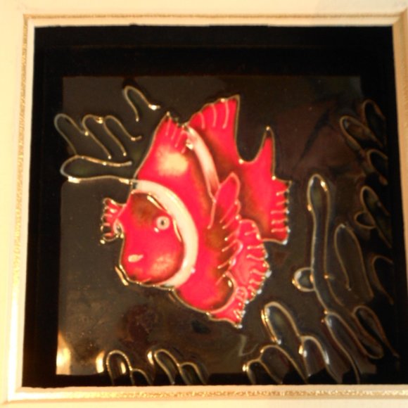 Decor Framed Wall Red Betta Fish Tiles - Picture 4 of 10
